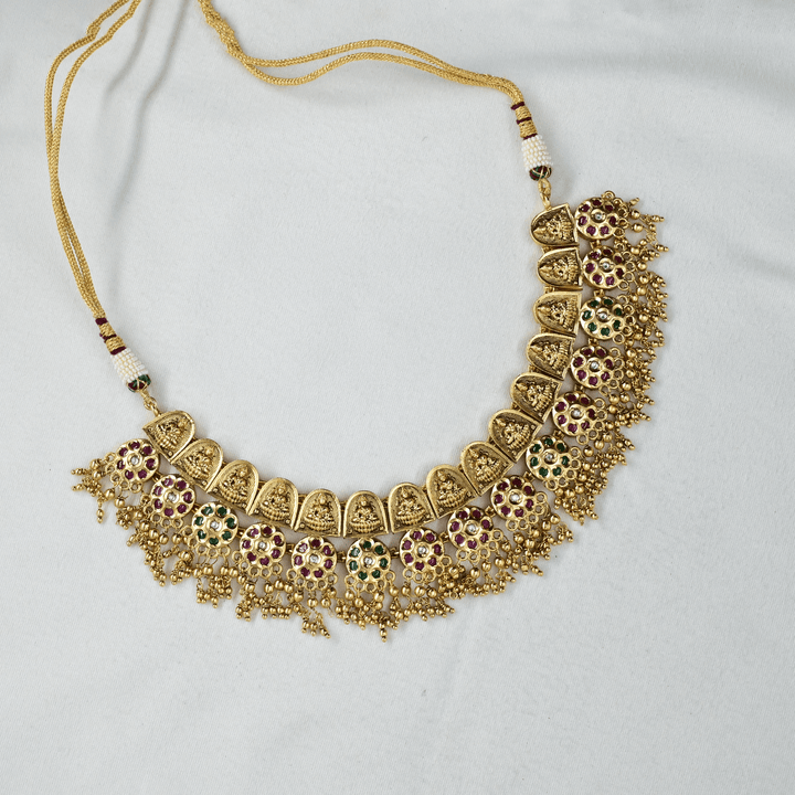 Temple Lakshmi Short Necklace Set