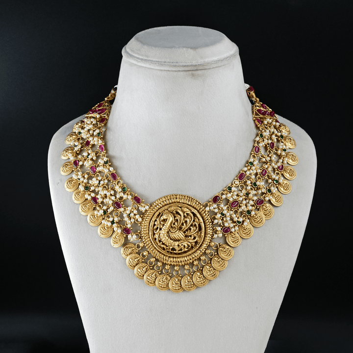 Temple Nakshi Heavy Necklace Set