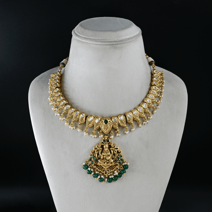 Temple Lakshmi Short Necklace Set