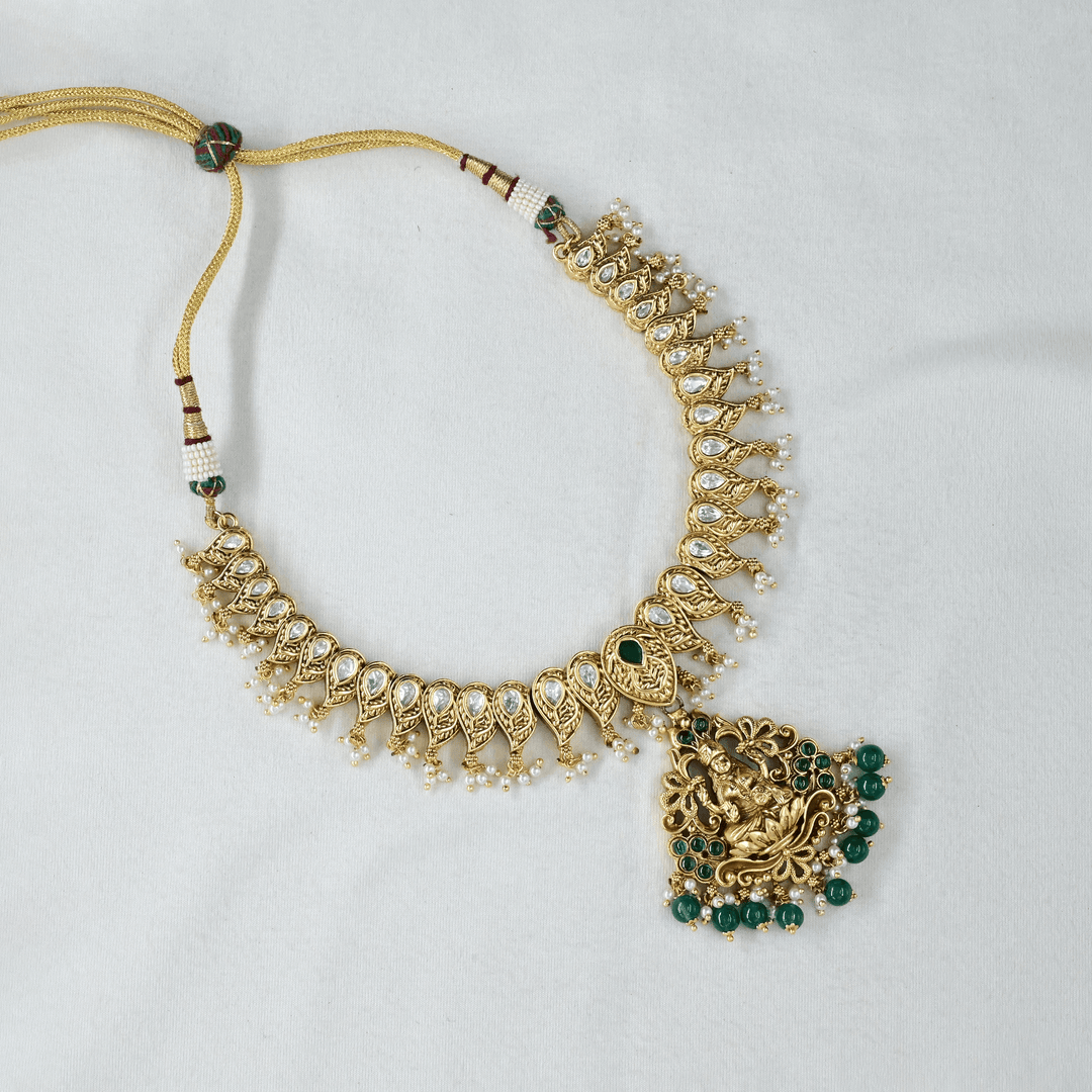 Temple Lakshmi Short Necklace Set