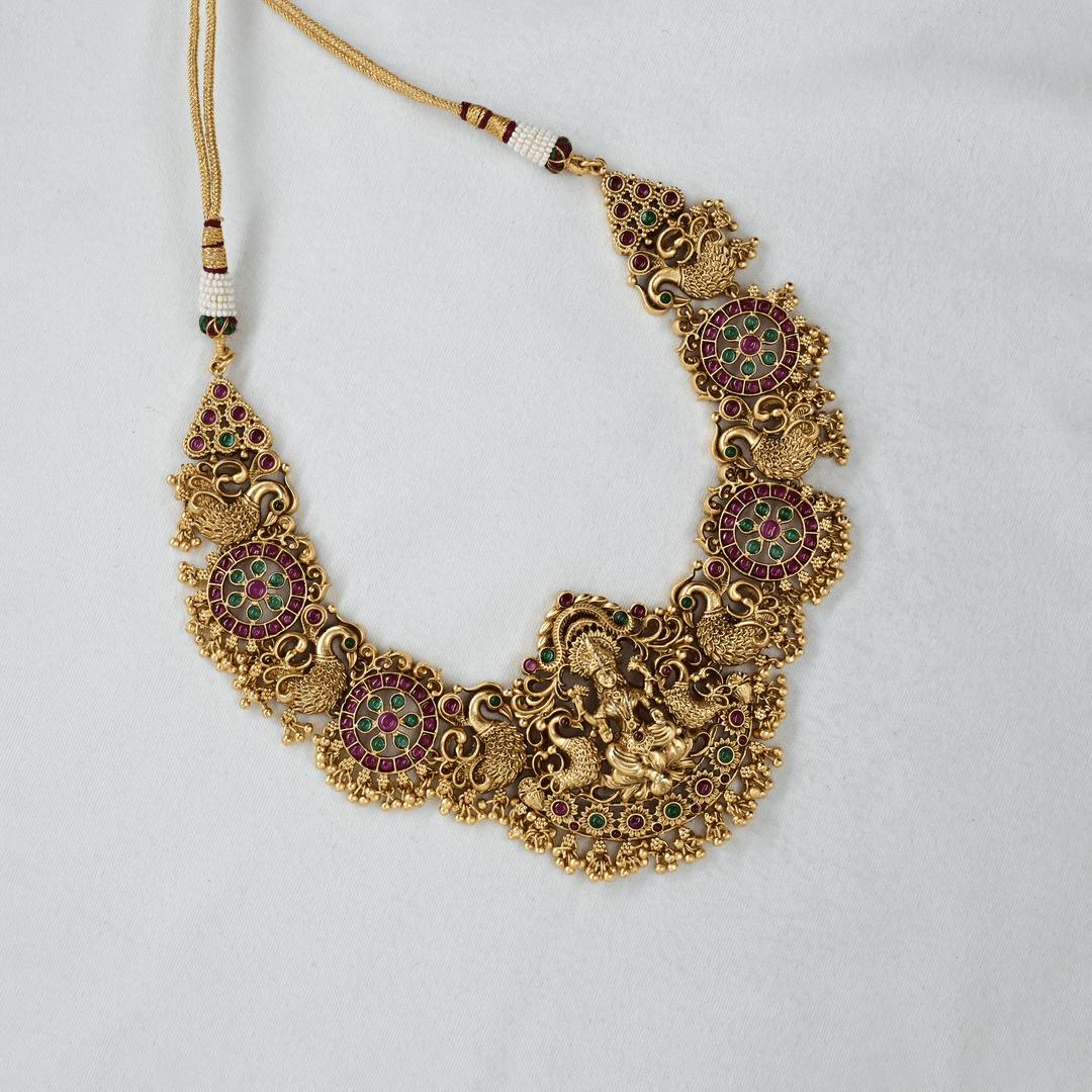 Temple Nakshi Short Necklace Set