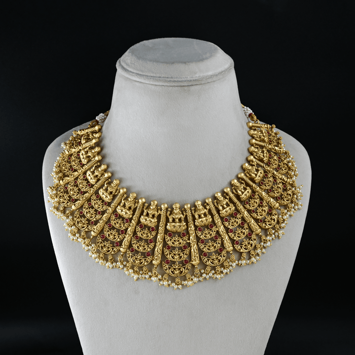 Temple Lakshmi Heavy Necklace Set