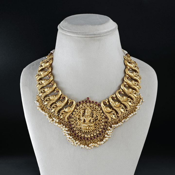 Temple Nakshi Heavy Necklace Set