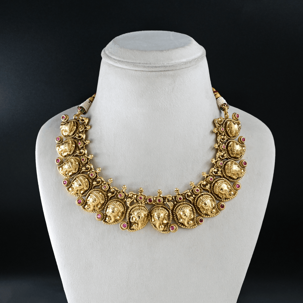 Temple Nakshi Short Necklace Set