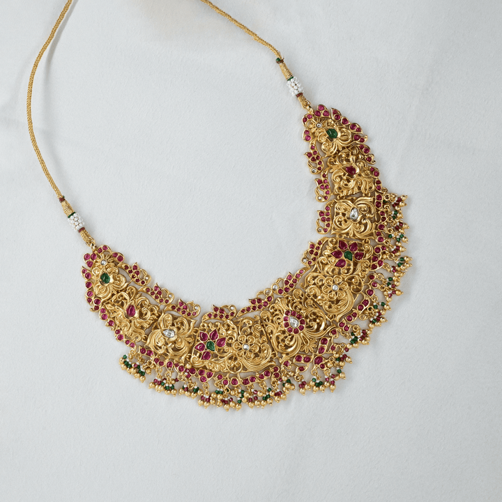 Temple Nakshi Heavy Necklace Set