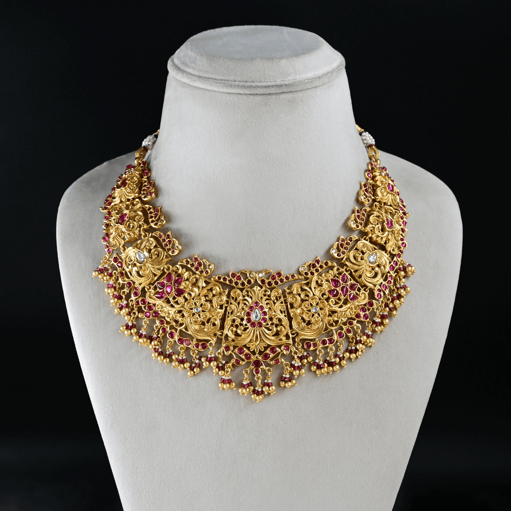 Temple Nakshi Heavy Necklace Set