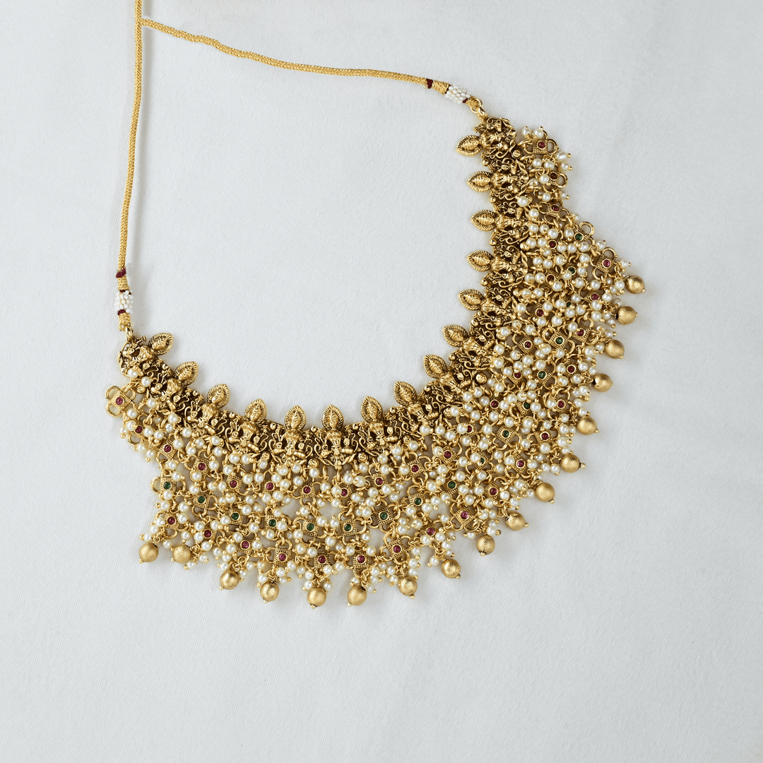 Temple Lakshmi Heavy Necklace Set