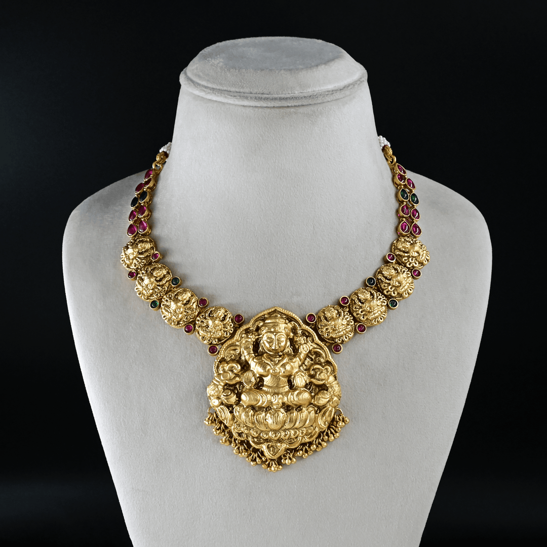 Temple Lakshmi Short Necklace Set