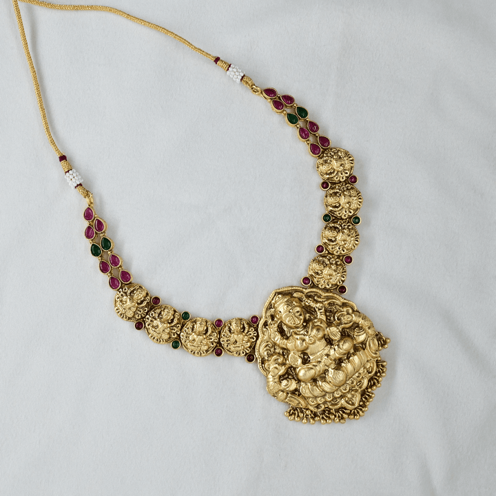 Temple Lakshmi Short Necklace Set