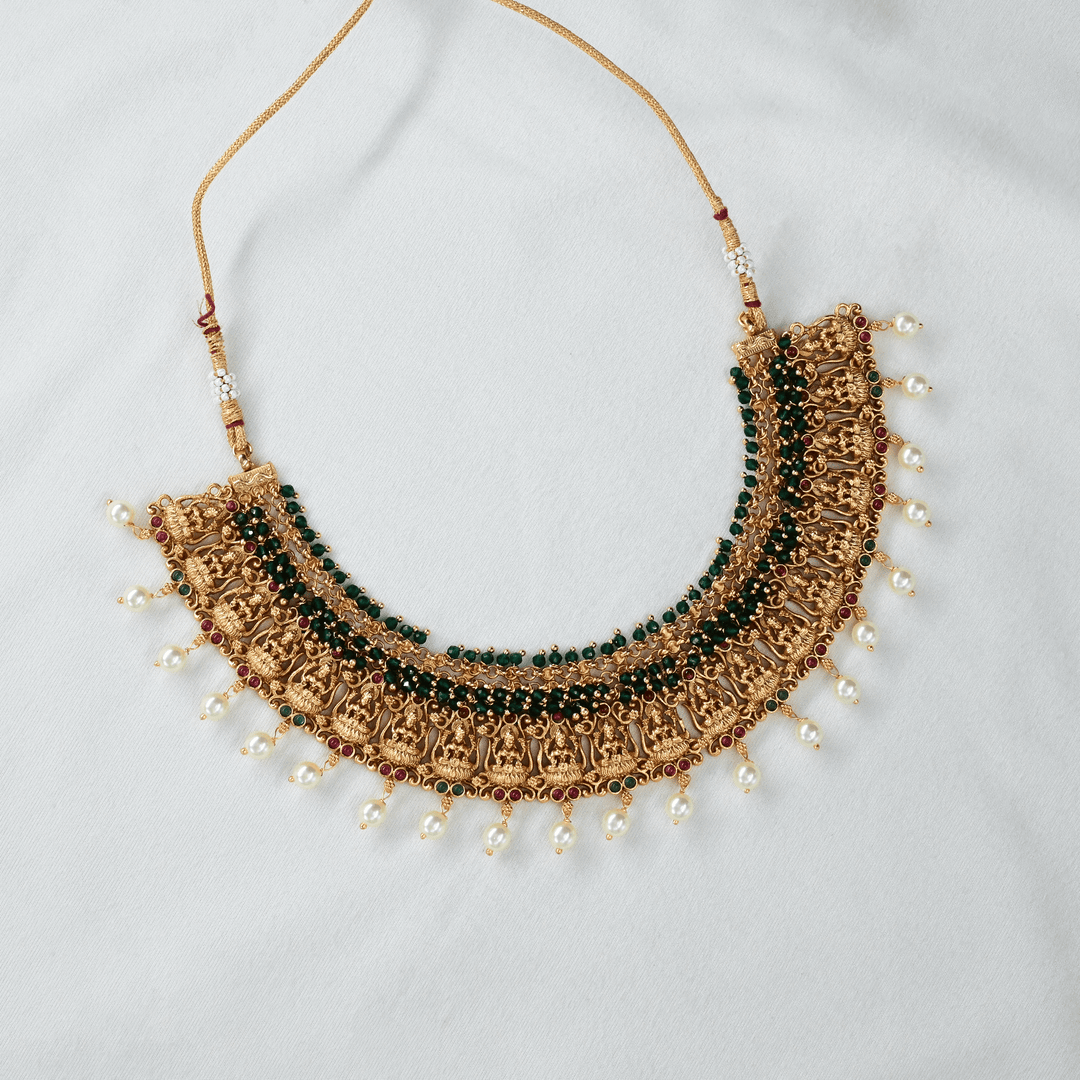 Temple Lakshmi Short Necklace Set