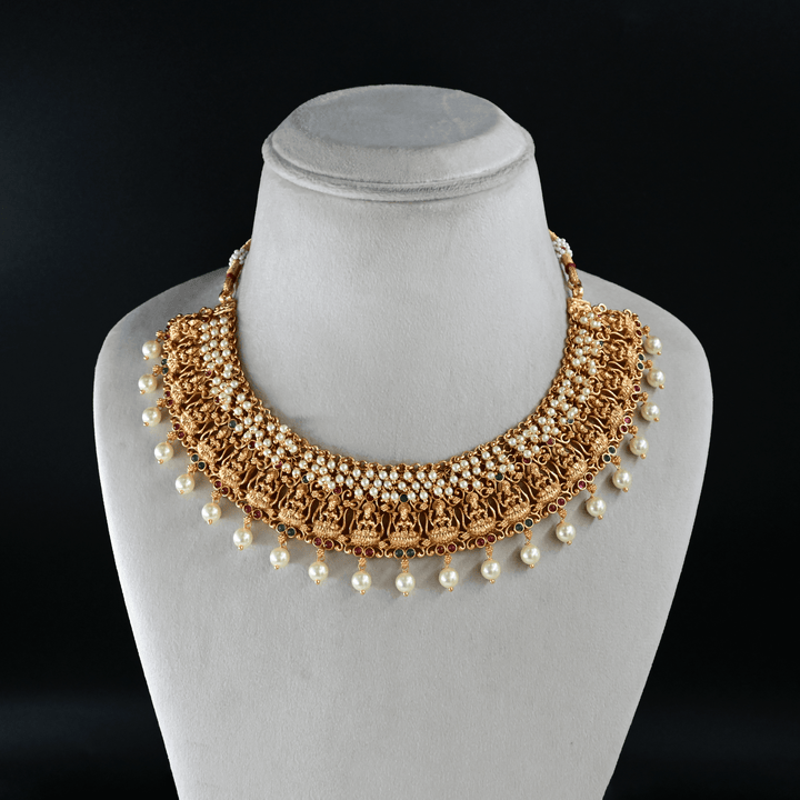 Temple Lakshmi Short Necklace Set