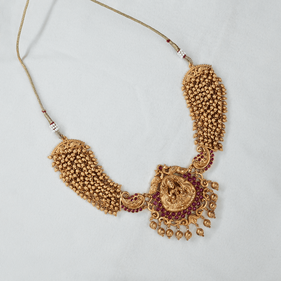 Temple Nakshi Short Necklace Set