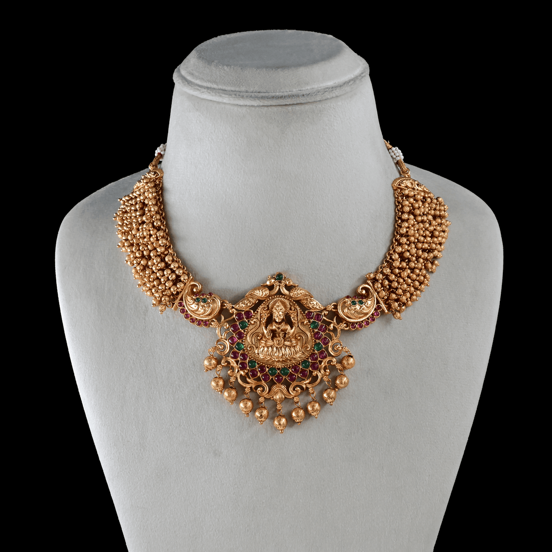 Temple Nakshi Short Necklace Set