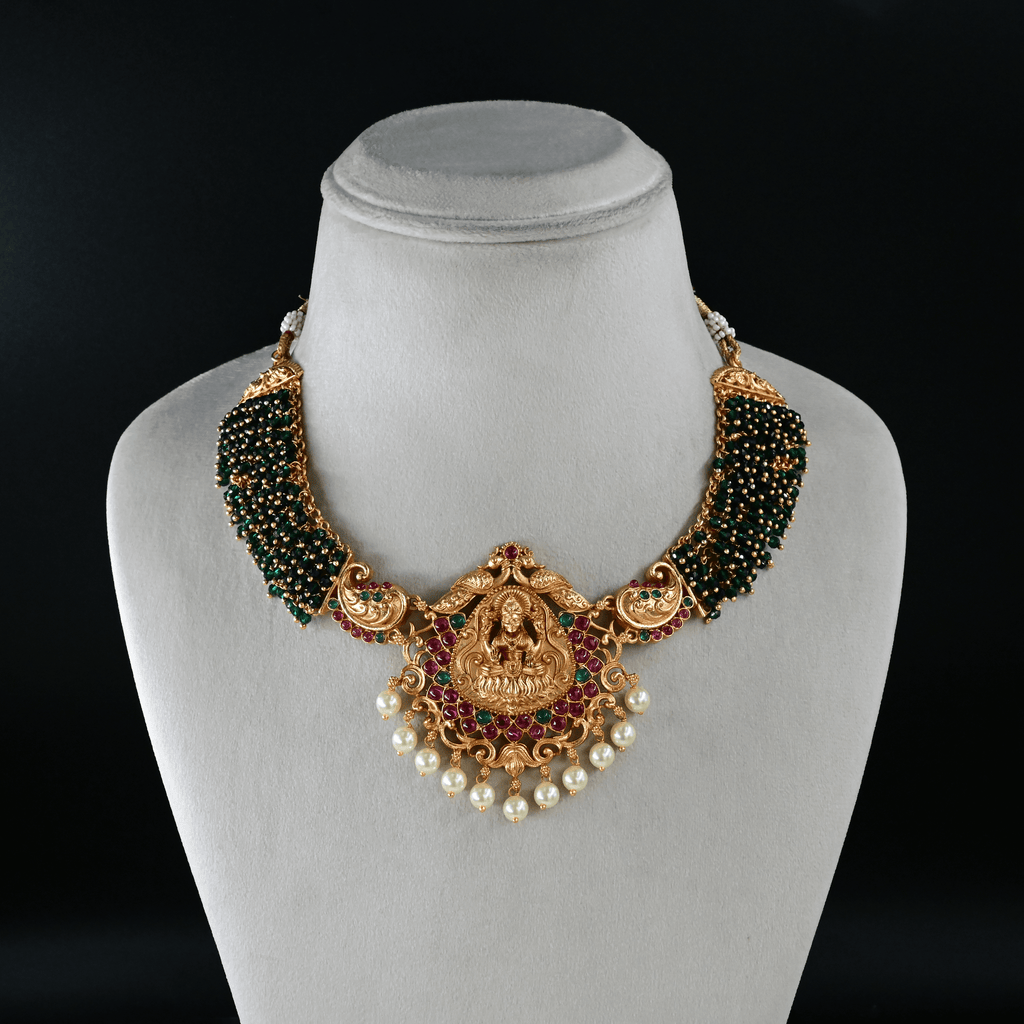 Temple Nakshi Short Necklace Set