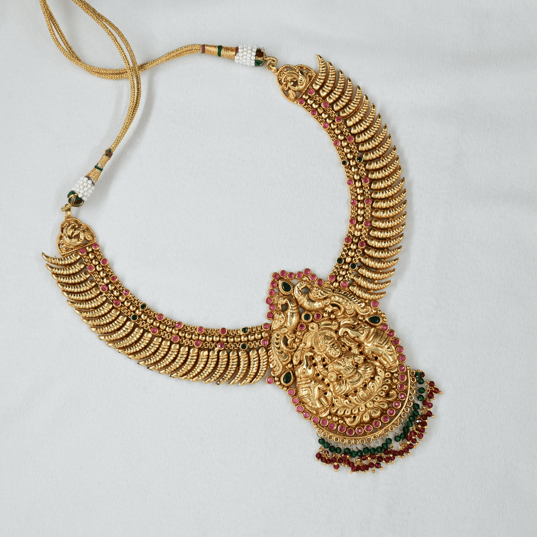 Temple Nakshi Heavy Necklace Set