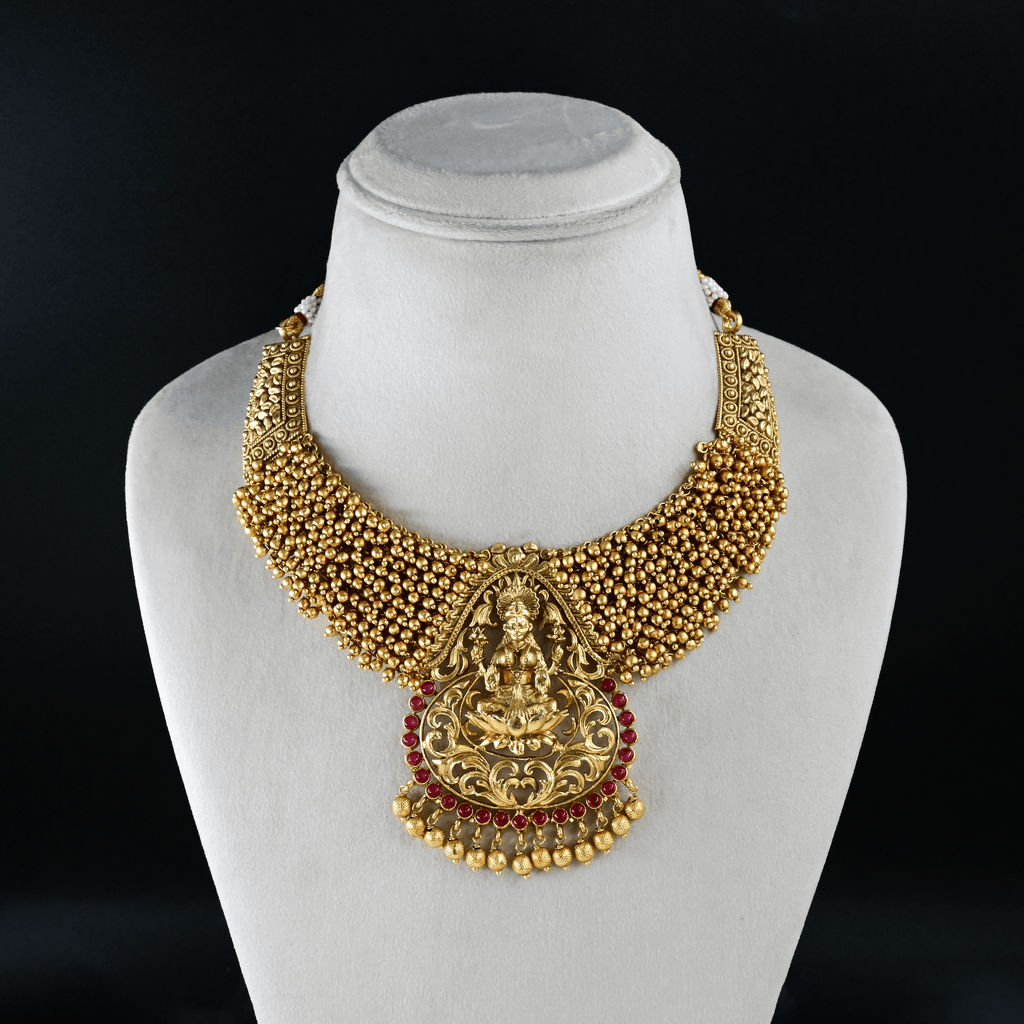 Temple Lakshmi Short Necklace Set