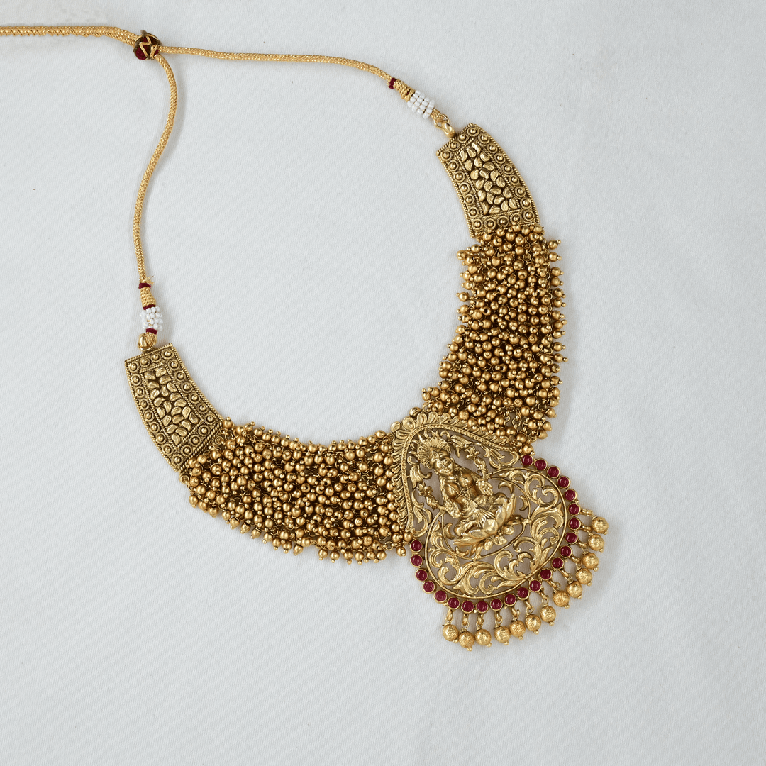 Temple Lakshmi Short Necklace Set