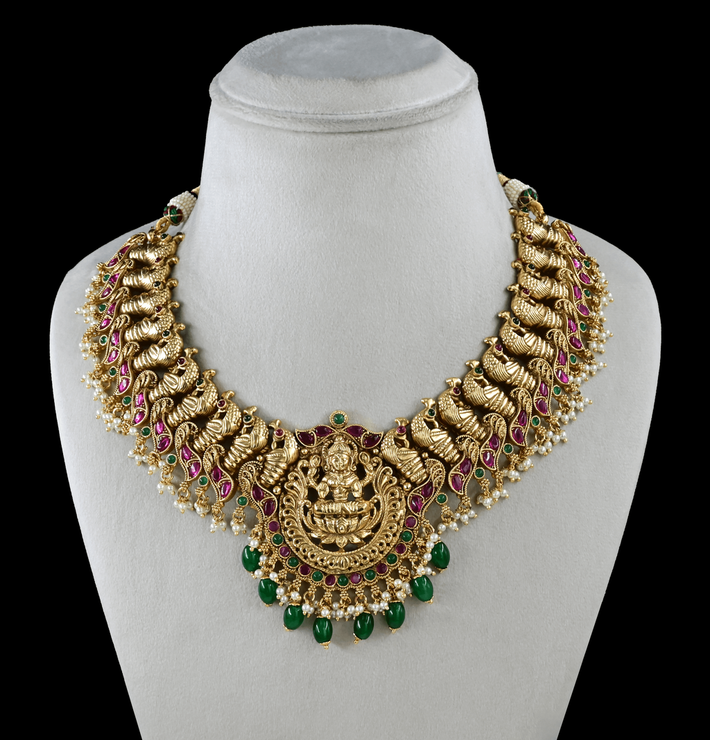 Temple Nakshi Heavy Necklace Set