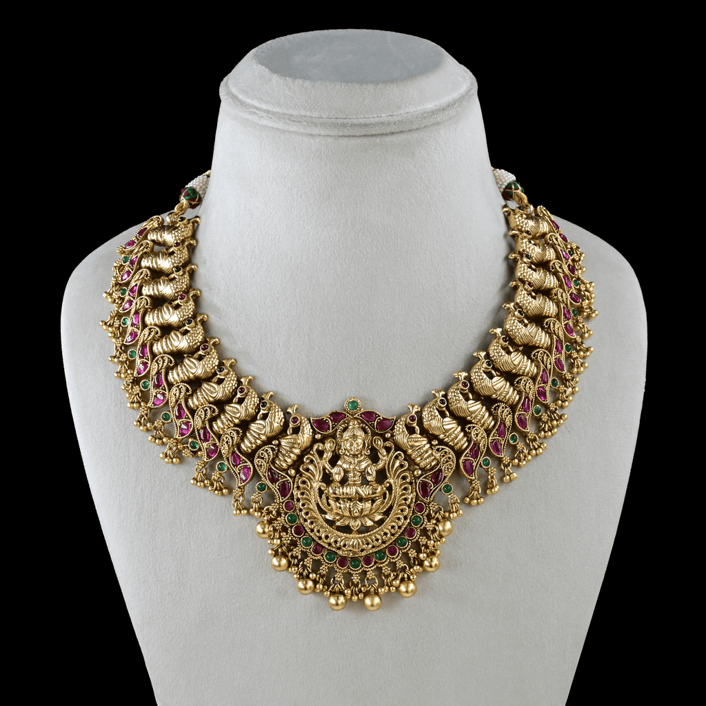 Temple Nakshi Heavy Necklace Set