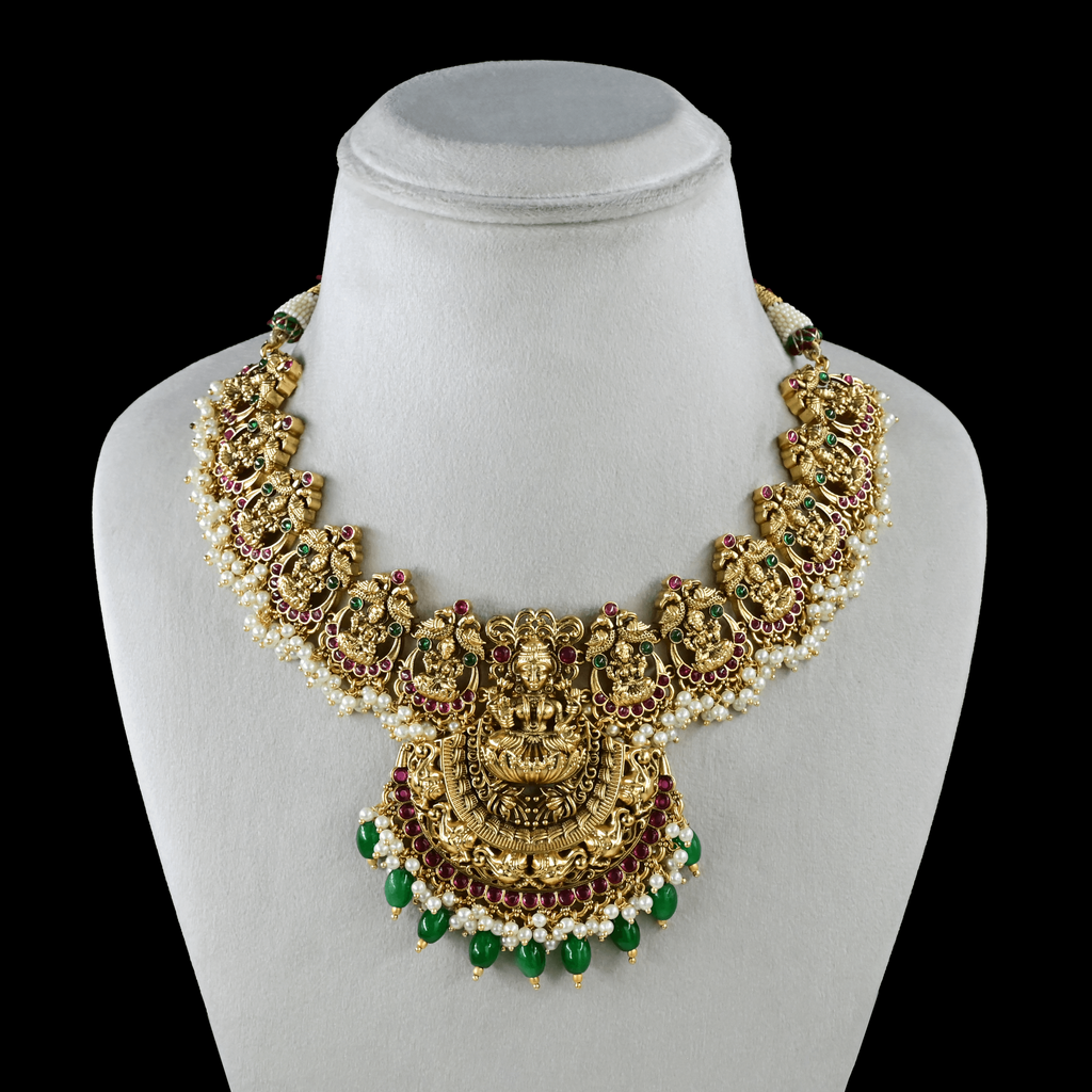 Temple Lakshmi Short Necklace Set