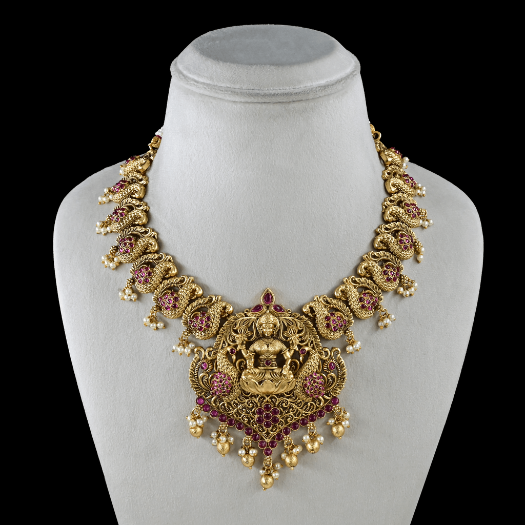 Temple Nakshi Short Necklace Set