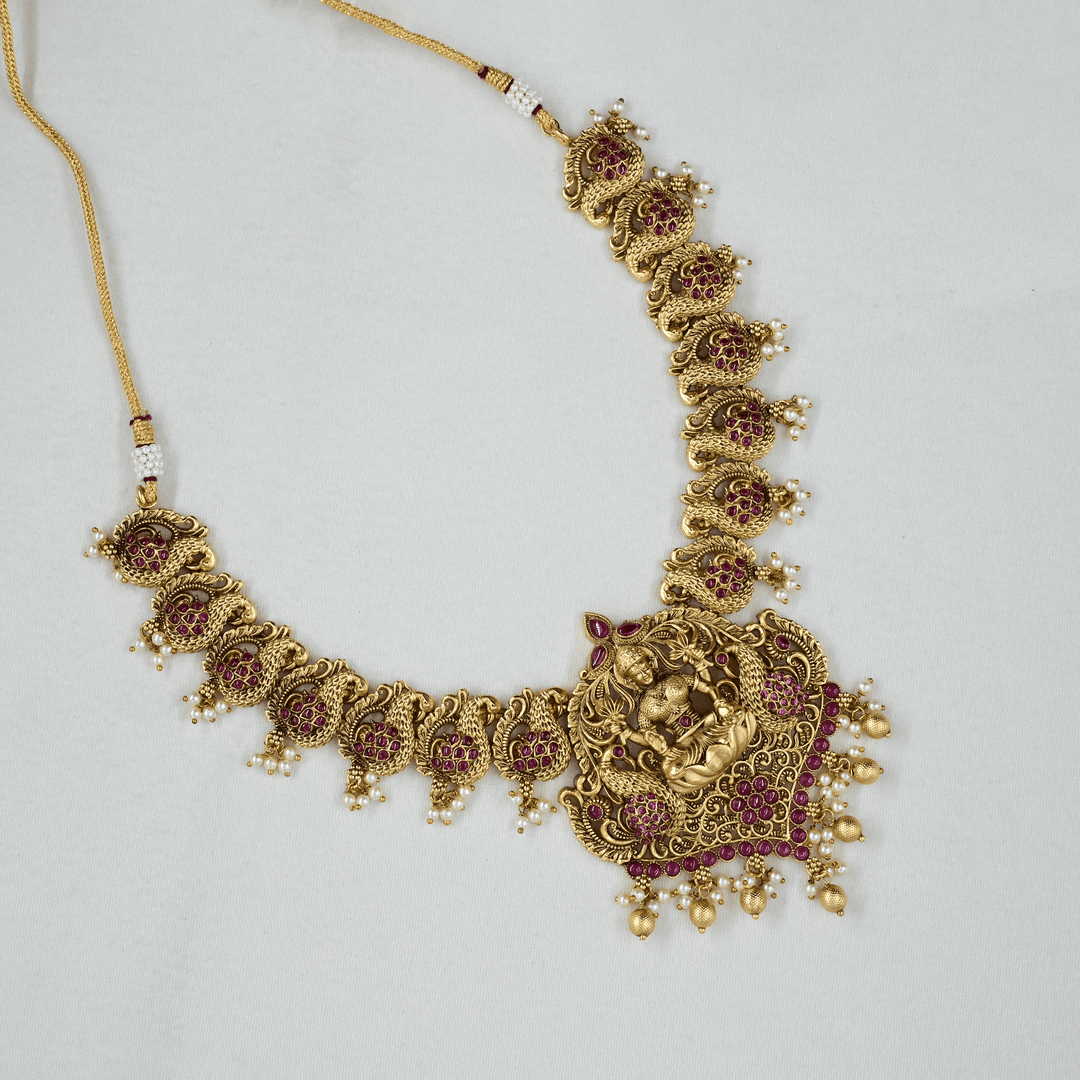 Temple Nakshi Short Necklace Set