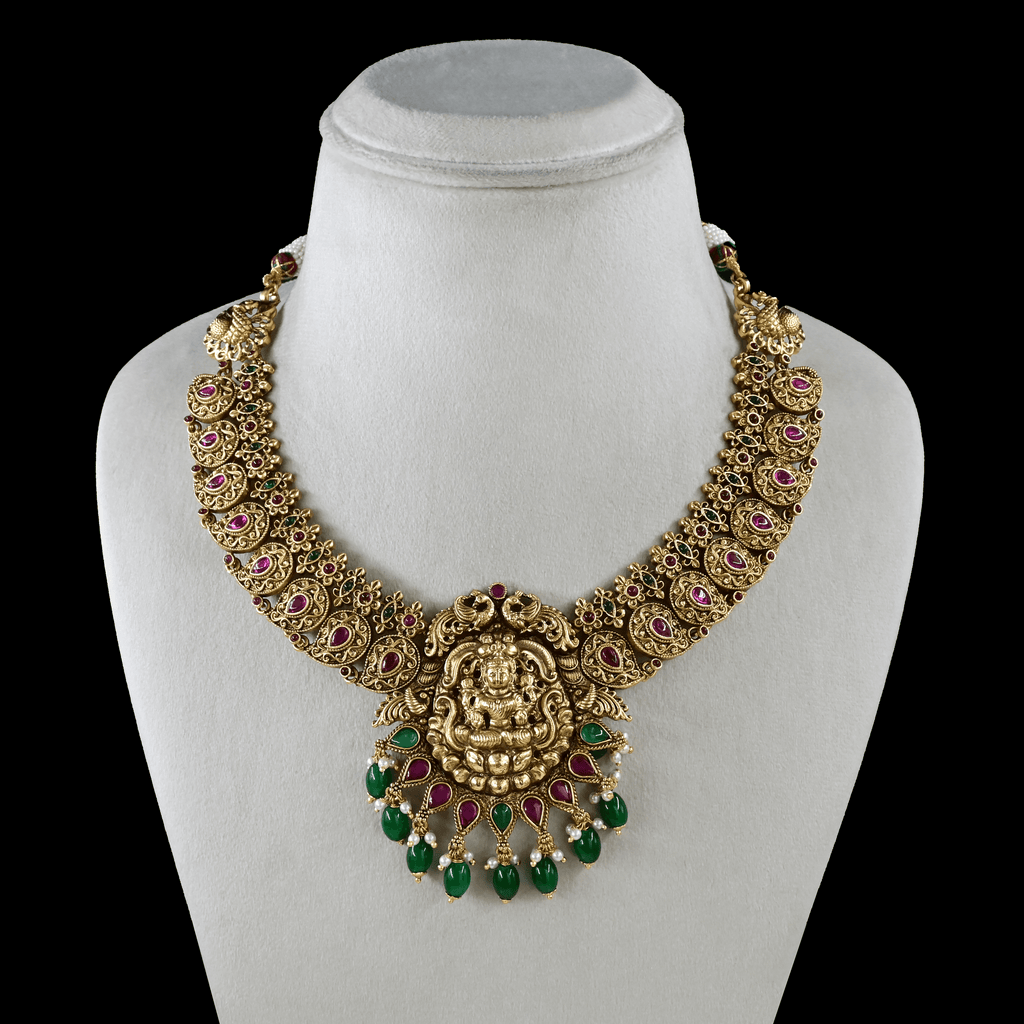 Temple Nakshi Short Necklace Set