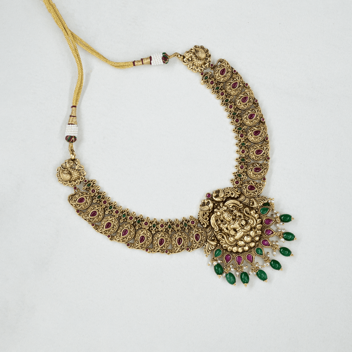 Temple Nakshi Short Necklace Set