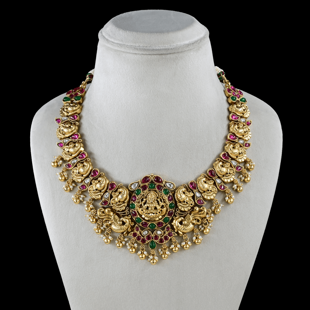 Temple Nakshi Short Necklace Set