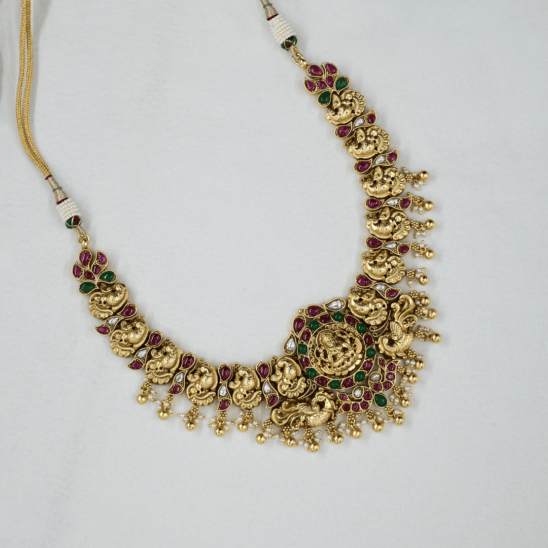 Temple Nakshi Short Necklace Set