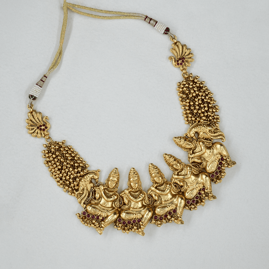 Temple Shri Krishna Short Necklace Set