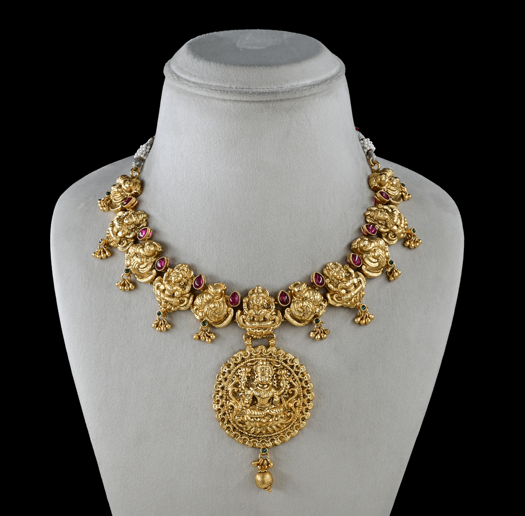 Temple Lakshmi Short Necklace Set