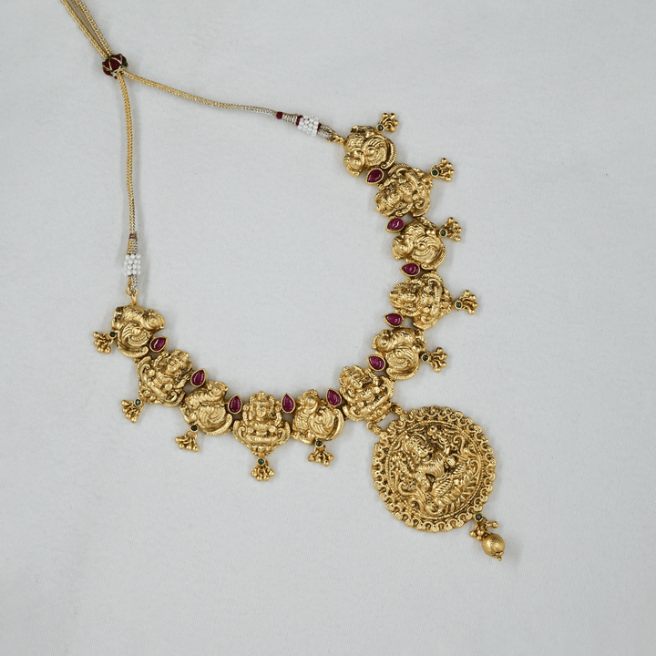 Temple Lakshmi Short Necklace Set