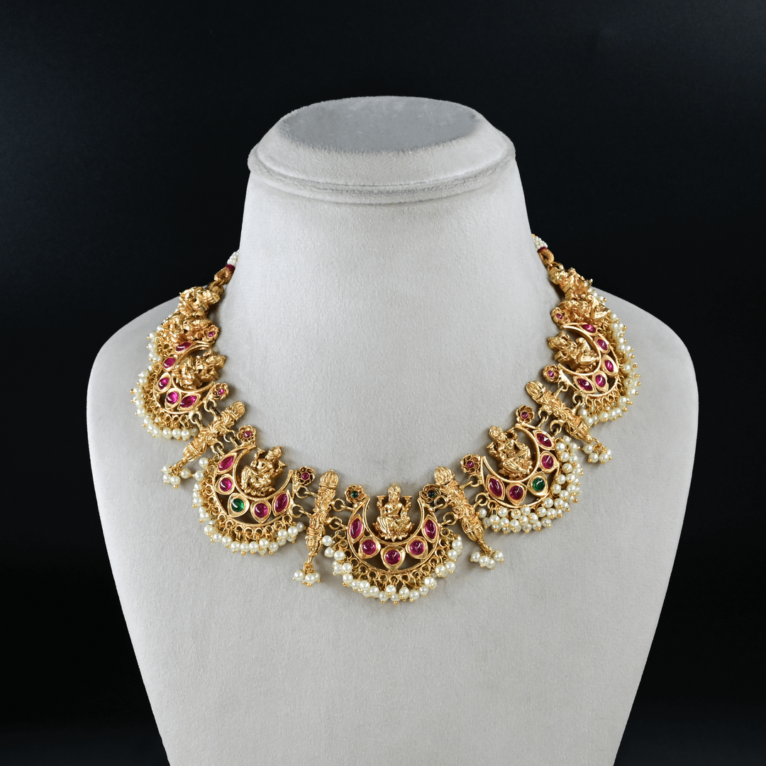 Temple Lakshmi Short Necklace Set