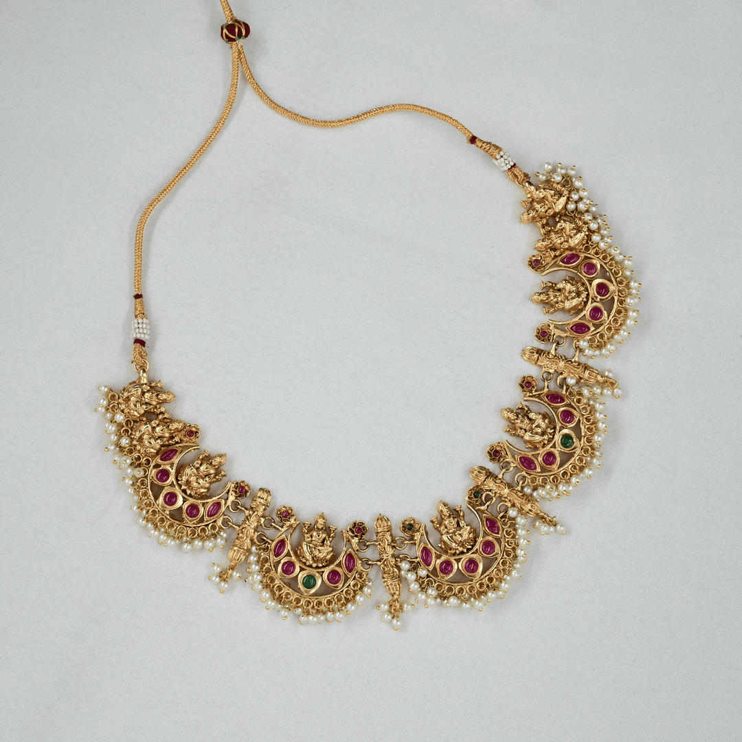 Temple Lakshmi Short Necklace Set