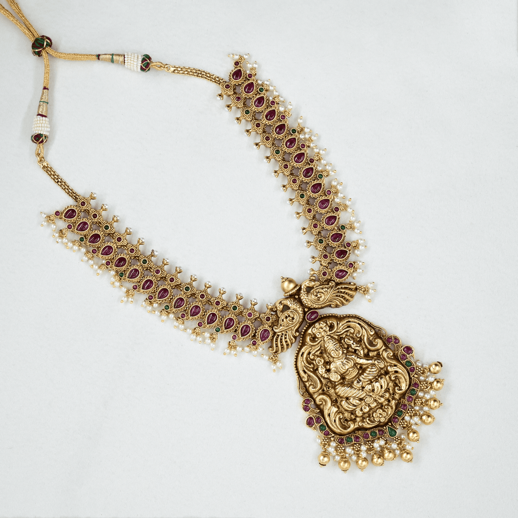 Temple Lakshmi Heavy Necklace Set