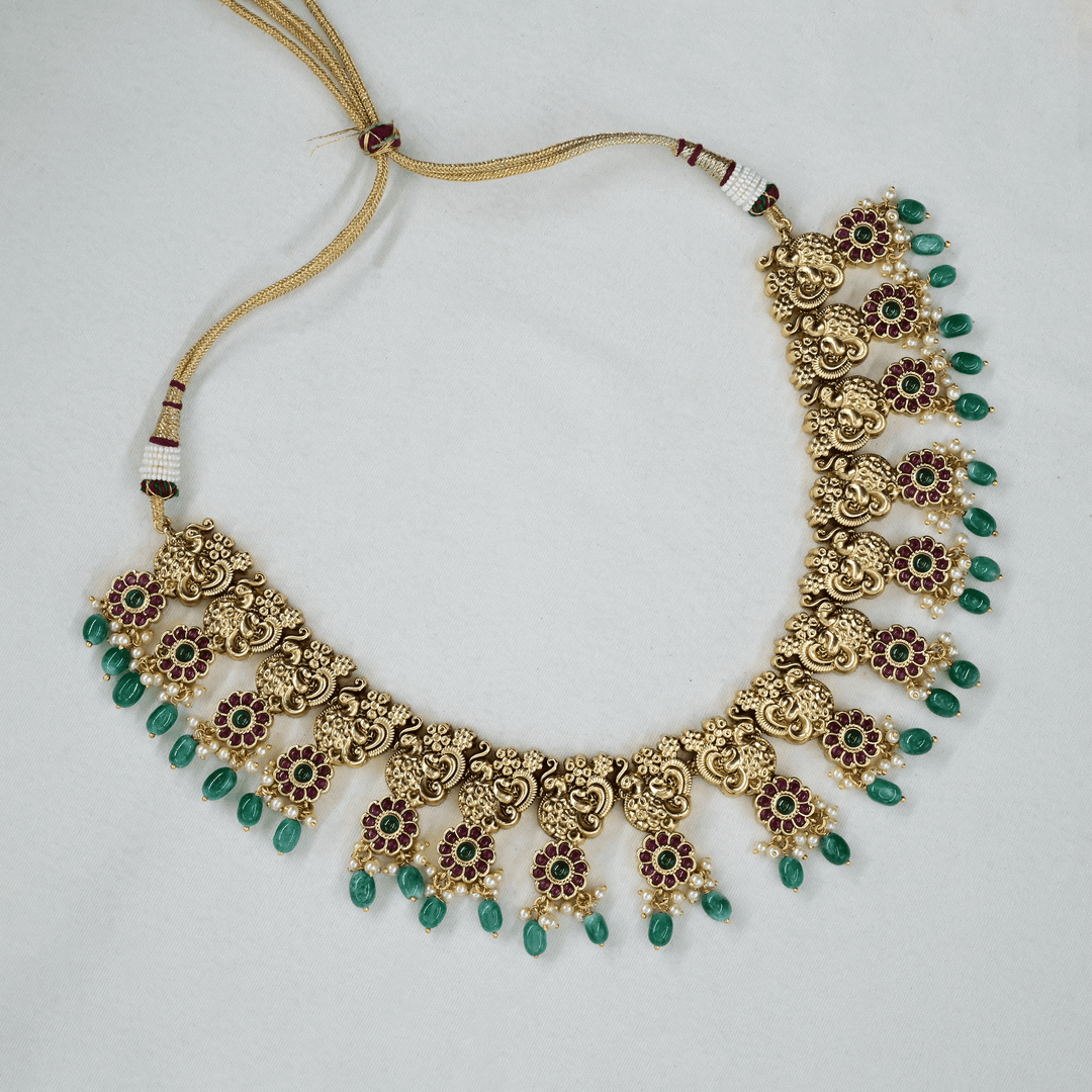 Temple Nakshi Heavy Necklace Set