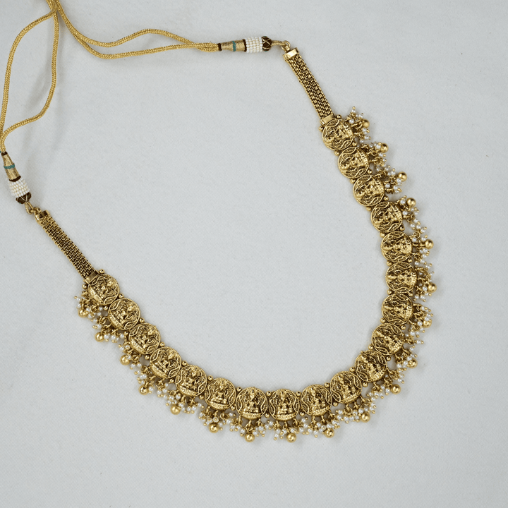 Temple Lakshmi Kaasu Short Necklace Set