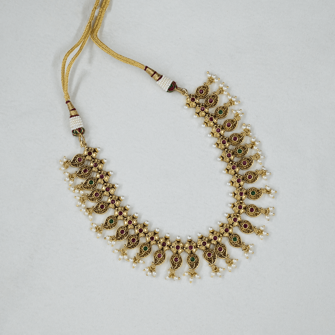 Temple Mango Short Necklace Set