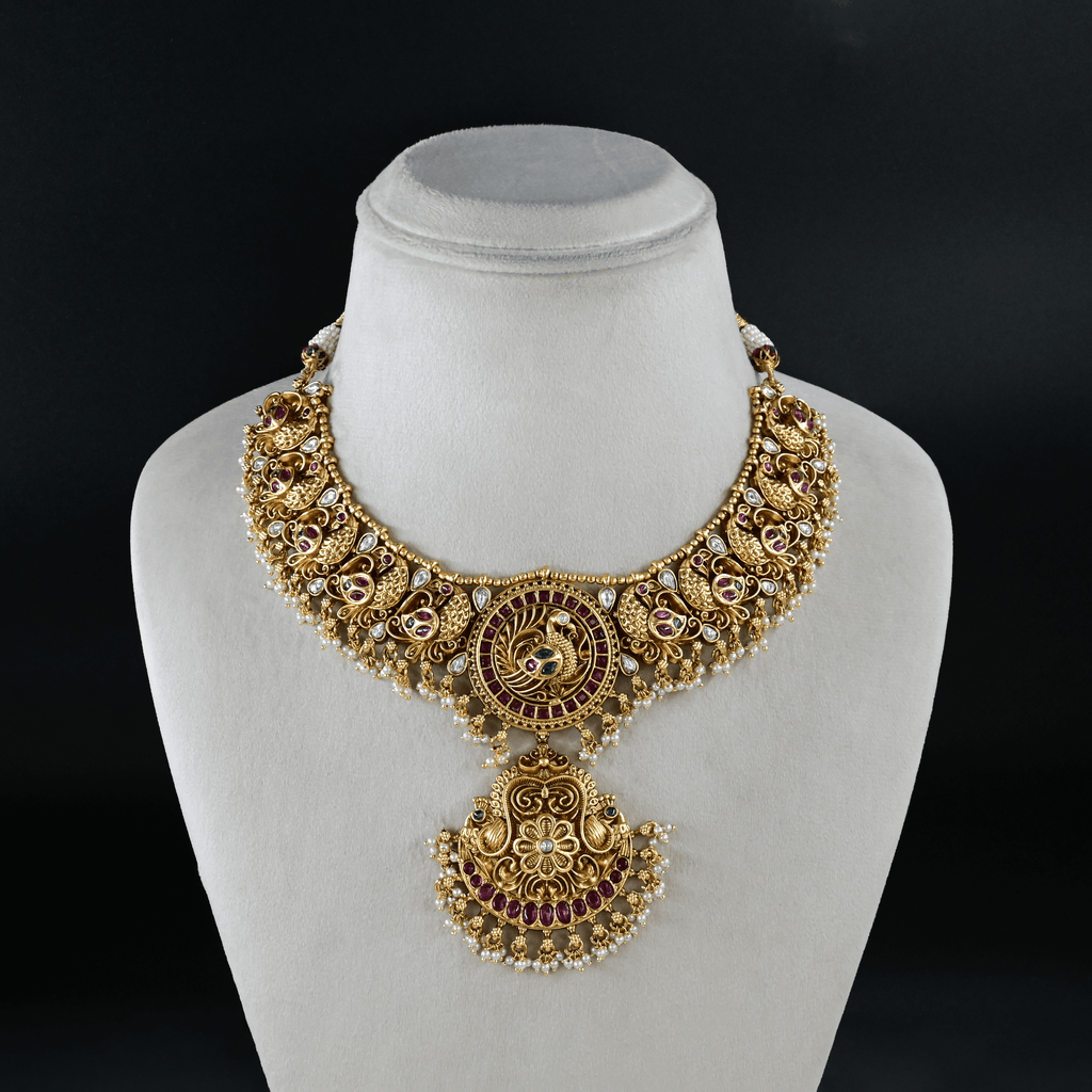 Temple Nakshi Short Necklace Set