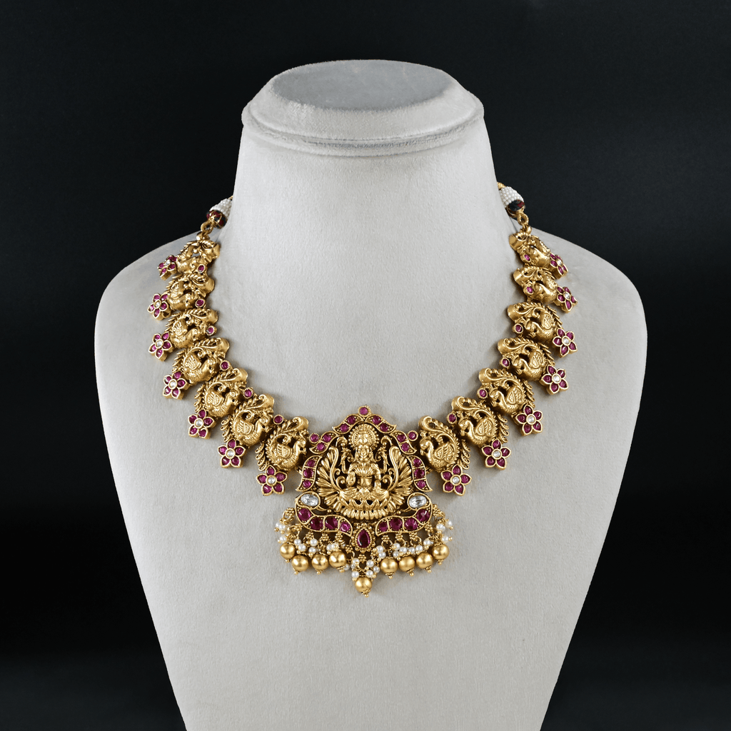 Temple Lakshmi Short Necklace Set