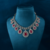 CZ Ruby Short Necklace Set