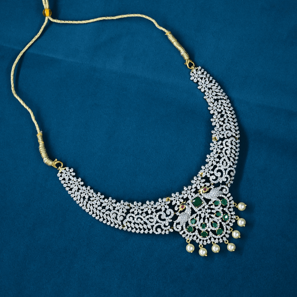 CZ Emerald Short Necklace Set