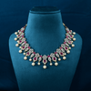 CZ Ruby Short Necklace Set