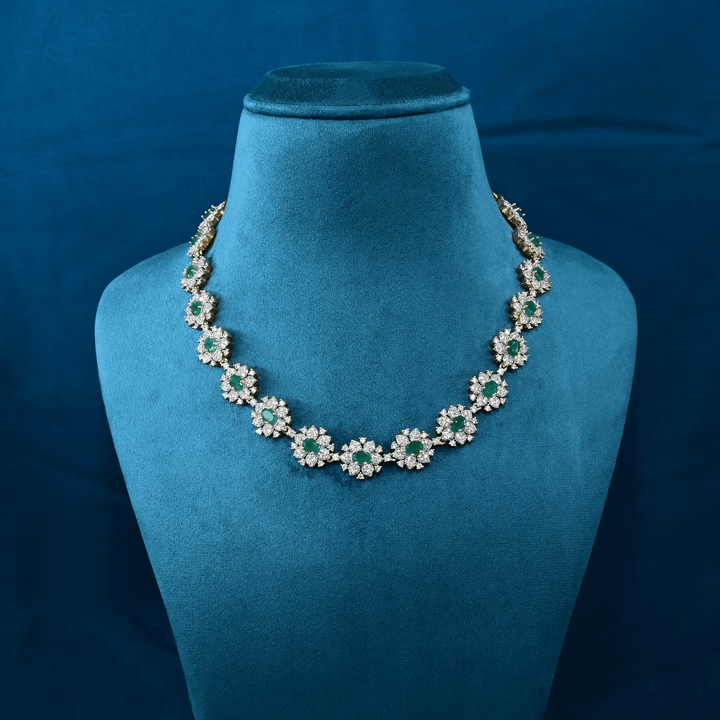 CZ Emerald Short Necklace Set