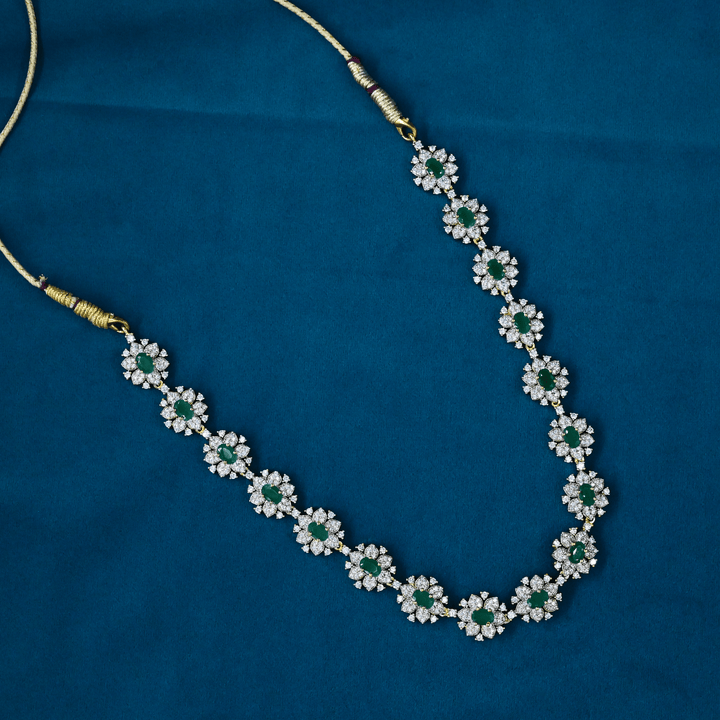 CZ Emerald Short Necklace Set