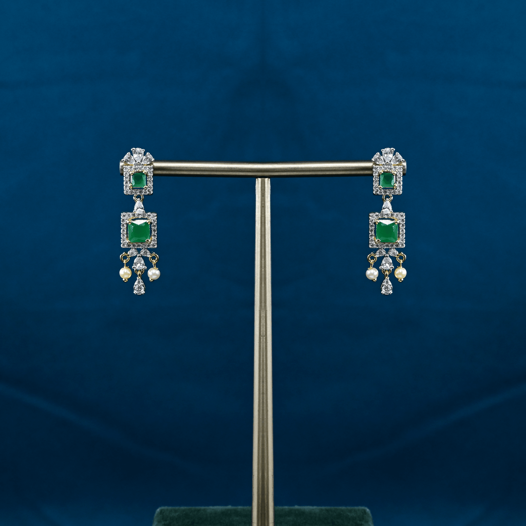 CZ Emerald Short Necklace Set