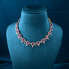 CZ Ruby Short Necklace Set