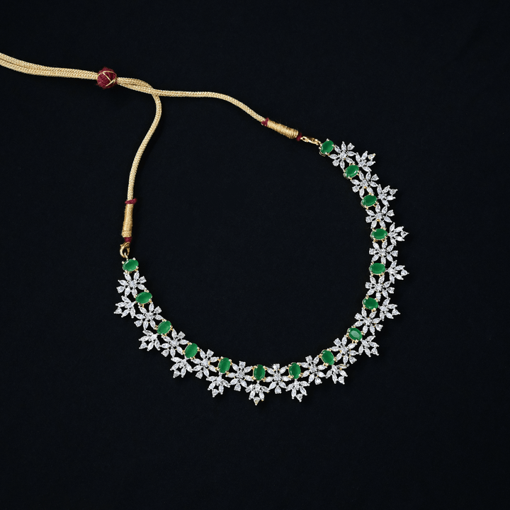 CZ Emerald Short Necklace Set