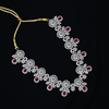 CZ Ruby Heavy Necklace Set